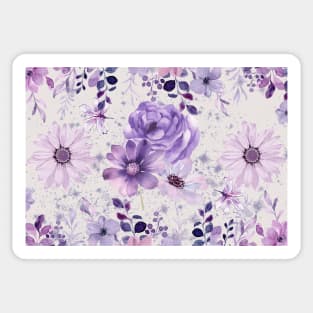 Purple Floral Print Sticker